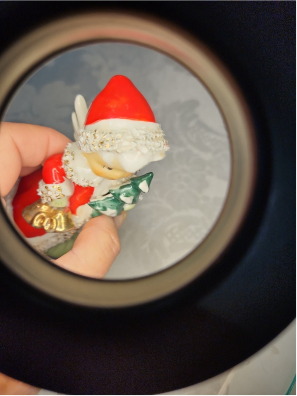 Lefton Exclusive Vintage Angel Bell Porcelain Spaghetti Trim Holding Tree - Picture 8 of 13